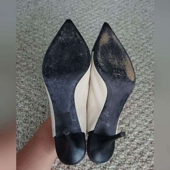 Narciso Rodriguez Black and Cream White slingback pumps size 38.5 - Picture 11 of 12